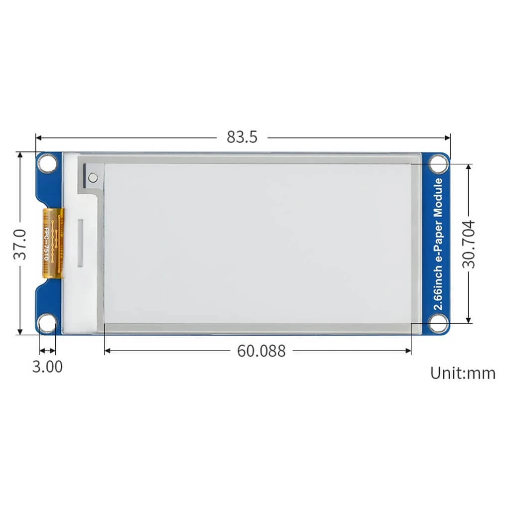 2.66" E-Paper Display Module (Black/White) (296×152) 6 2.66" E-Paper Display Module (Black/White) (296×152) - Image 6