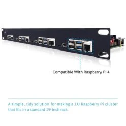 52Pi 1U 19" Rack Mount For Raspberry Pi 4 -The Pi Hut 52pi 1u 19 rack mount for raspberry pi 4 the pi hut ep 0143 34077223715011