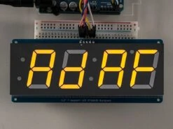 Adafruit 1.2" 4-Digit 7-Segment Display W/I2C Backpack - Yellow -The Pi Hut adafruit 1 2 4 digit 7 segment display w i2c backpack yellow adafruit ada1269 28610349957315