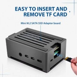 Aluminium NAS Case For Pi 4 With Quiet Cooling Fan -The Pi Hut aluminium nas case for pi 4 with quiet cooling fan 52pi zp 0140 40477431070915