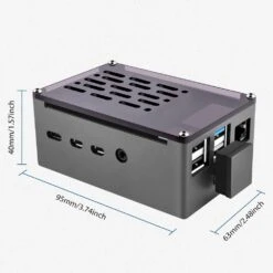 Aluminium NAS Case For Pi 4 With Quiet Cooling Fan -The Pi Hut aluminium nas case for pi 4 with quiet cooling fan 52pi zp 0140 40477431234755