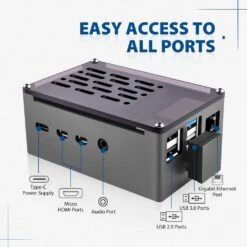 Aluminium NAS Case For Pi 4 With Quiet Cooling Fan -The Pi Hut aluminium nas case for pi 4 with quiet cooling fan 52pi zp 0140 40477431333059