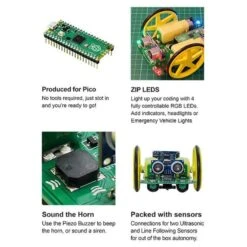 Autonomous Robotics Platform For Pico -The Pi Hut autonomous robotics platform for pico kitronik kit5335 30432471843011