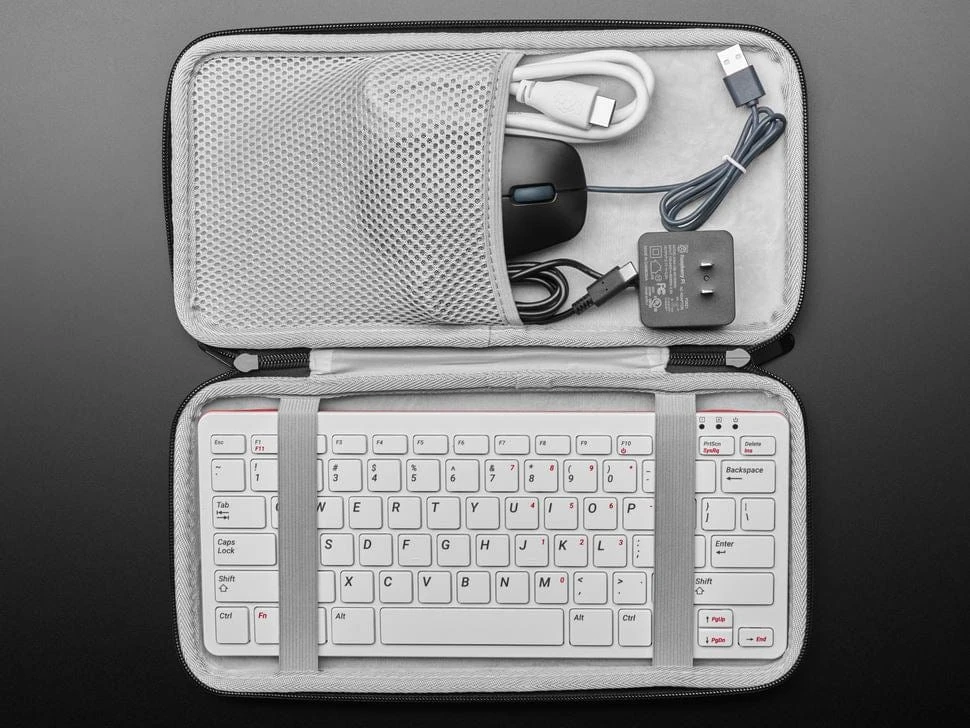 Black Zipper Sleeve Case With Handle For Raspberry Pi 400 3 Black Zipper Sleeve Case With Handle For Raspberry Pi 400 - Image 3