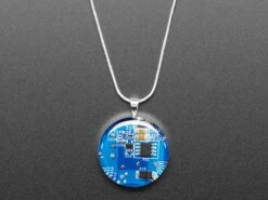 Blue Circuit Board Pendant Necklace With Silver Chain -The Pi Hut blue circuit board pendant necklace with silver chain the pi hut ada3916 28610393112771