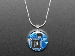 Blue Circuit Board Pendant Necklace With Silver Chain -The Pi Hut blue circuit board pendant necklace with silver chain the pi hut ada3916 28610393145539