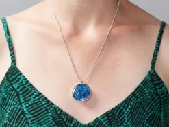Blue Circuit Board Pendant Necklace With Silver Chain -The Pi Hut blue circuit board pendant necklace with silver chain the pi hut ada3916 28610393374915