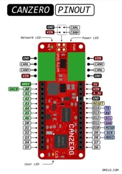 CANZERO - Arduino MKR Zero-Compatible IoT Node (unsoldered) -The Pi Hut canzero arduino compatible iot node unsoldered omzlo 102902 15940335271998