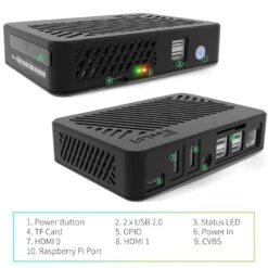 DeskPi Lite Raspberry Pi 4 Case -The Pi Hut deskpi lite raspberry pi 4 case 52pi dp 0009 33883245871299