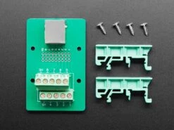 DIN Rail RJ-45 To Terminal Block Adapter (Right Angle Jack) -The Pi Hut din rail rj 45 to terminal block adapter right angle jack the pi hut ada3797 28610273968323