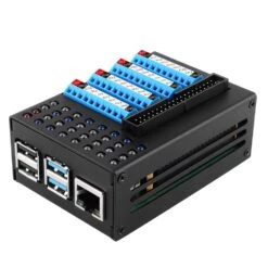 GPIO Terminal Board With LED Indicators + Aluminium Case For Pi 4 -The Pi Hut gpio terminal board with led indicators aluminium case for pi 4 52pi ep 0153 40477567910083