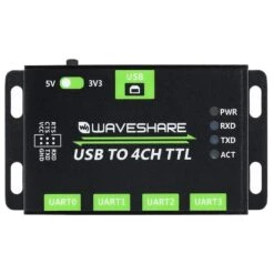 Industrial 4-Channel USB To UART Converter -The Pi Hut industrial 4 channel usb to uart converter waveshare wav 21619 35702032695491