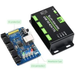 Industrial 4-Channel USB To UART Converter -The Pi Hut industrial 4 channel usb to uart converter waveshare wav 21619 35702032924867