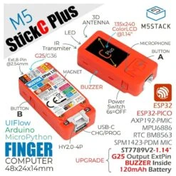 M5Stack M5StickC PLUS ESP32-PICO Mini IoT Development Kit -The Pi Hut m5stack m5stickc plus esp32 pico mini iot development kit m5stack k016 p 40249751208131