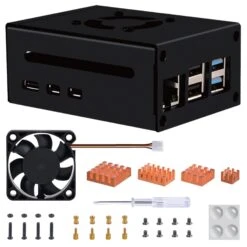 Metal Case With 40mm Cooling Fan For Raspberry Pi 5 -The Pi Hut metal case for raspberry pi 5 with 4010 cooling fan 52pi zp 0162 41323085988035