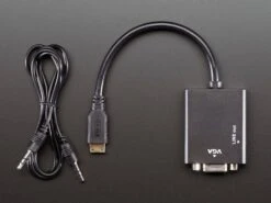 Mini HDMI To VGA Video Adapter With 3.5mm Stereo Cable -The Pi Hut mini hdmi to vga video adapter with 3 5mm stereo cable the pi hut 102824 13720579506238