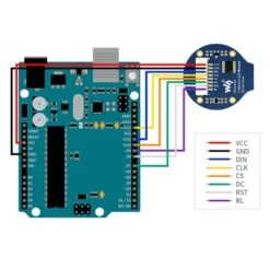 Round 1.28" LCD Display Module (240x240 IPS 65K RGB) -The Pi Hut round 1 28 lcd display module 240x240 ips 65k rgb waveshare wav 19192 28331319263427