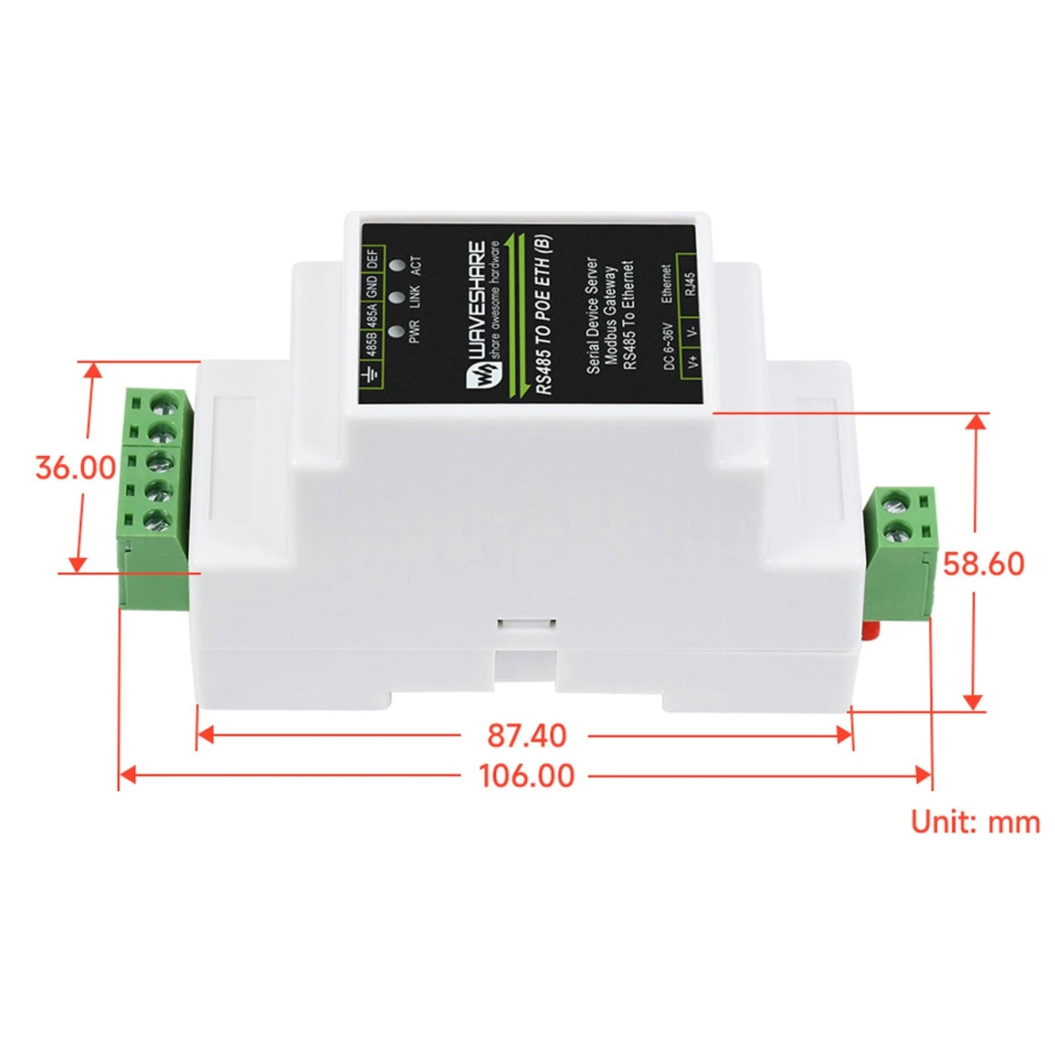 RS485 To RJ45 Ethernet Module With PoE 6 RS485 To RJ45 Ethernet Module With PoE - Image 6