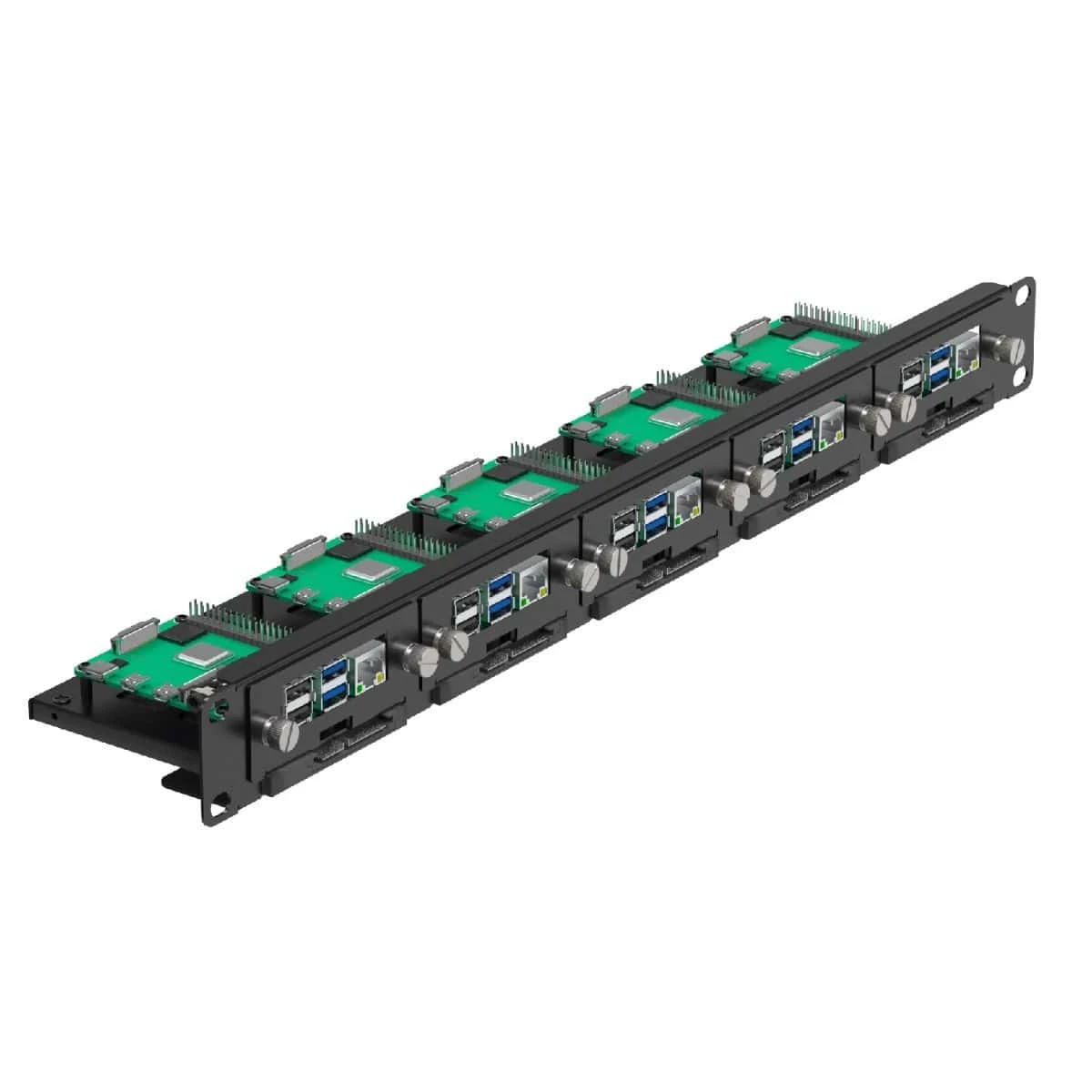 Uctronics 19" 1U Raspberry Pi Rack Mount With SSD Mounting Brackets (Holds 5x RPi) 1 Uctronics 19" 1U Raspberry Pi Rack Mount With SSD Mounting Brackets (Holds 5x RPi)